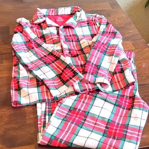 Carter's Boys Christmas Flannel Button Up Pajamas